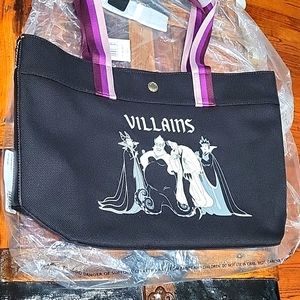 Coach Disney Villains Tote bag black w multi color purple straps coach NWT New